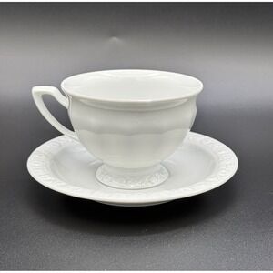 Vintage Rosenthal Maria White Tea Cup and Saucer Germany Cottagecore Replacement